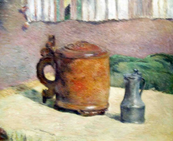 Wood tankard & Meta Pitcher Gauguin